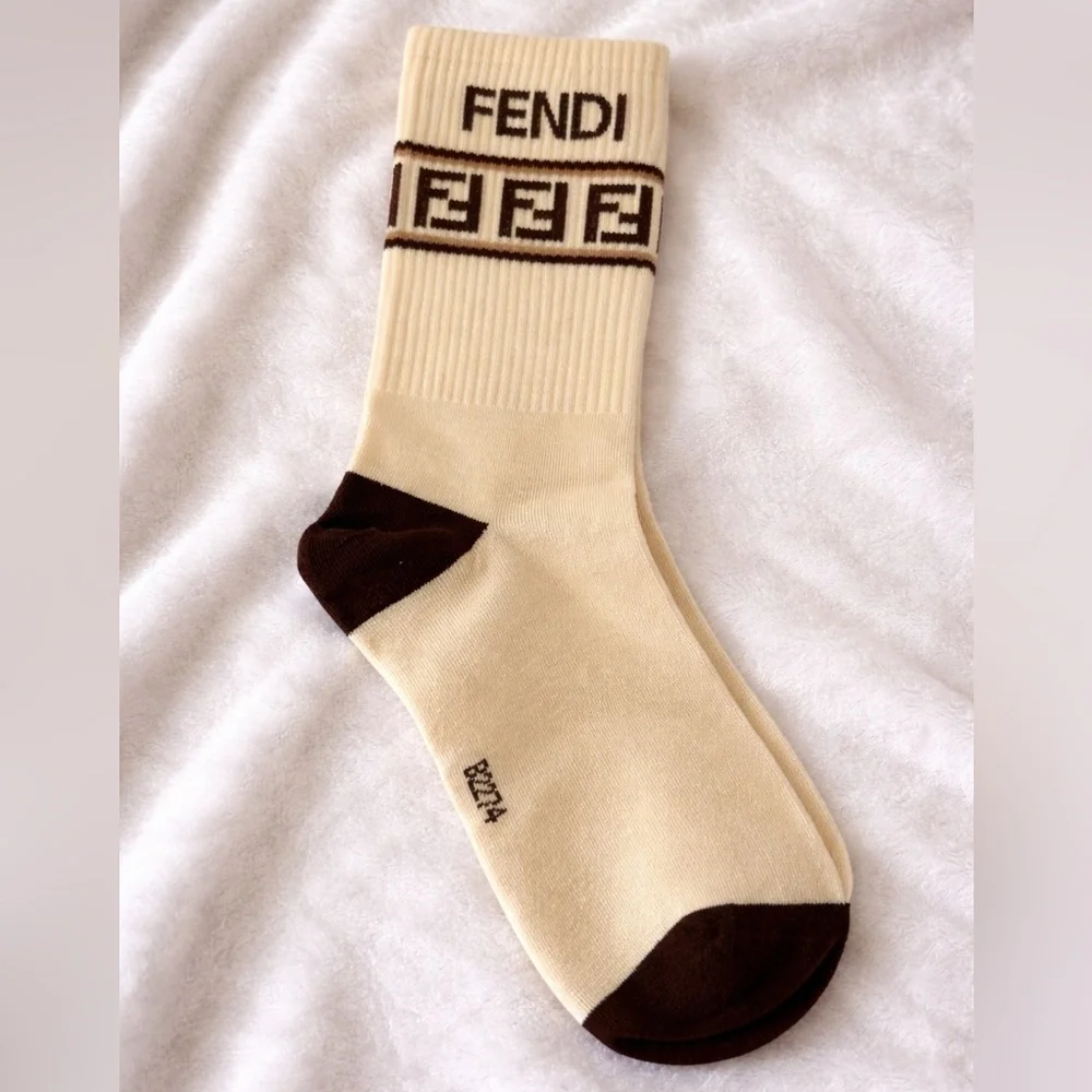 Luxury Fendi Crew Socks